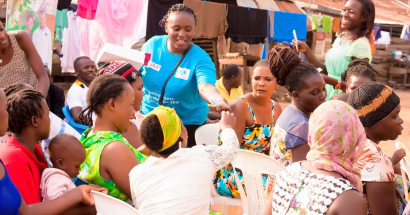 Family Medical Point staff engages with sex workers from one of the landing sites in Entebbe, Wakiso District.